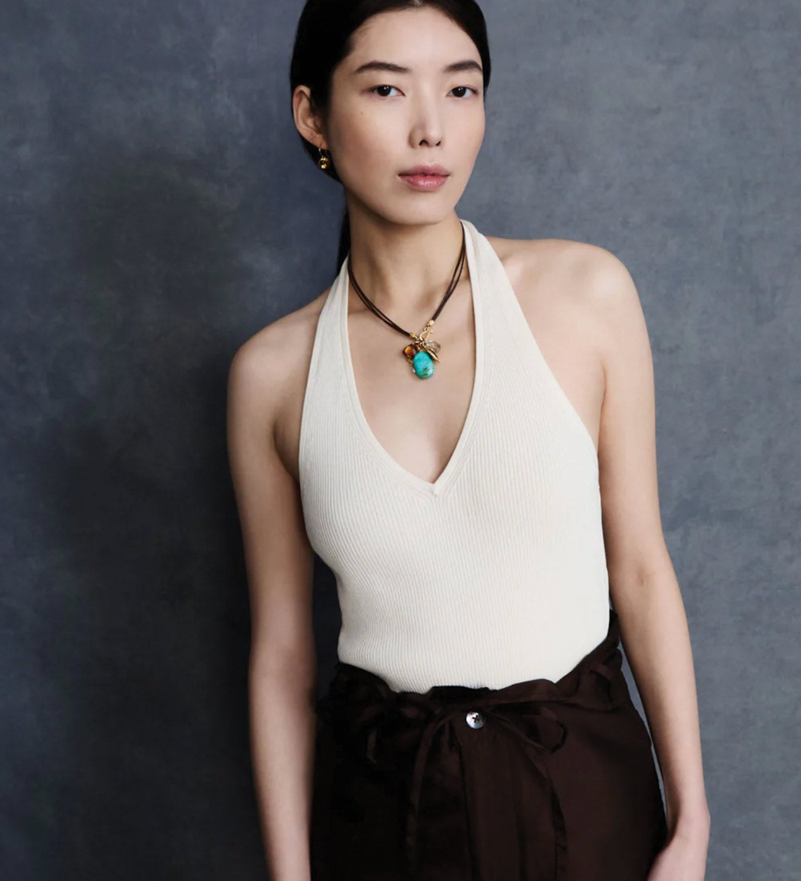 Chan Luu-Traveler Leather Charm Necklace Turquoise-Necklaces-Blue Ruby Jewellery-Vancouver Canada