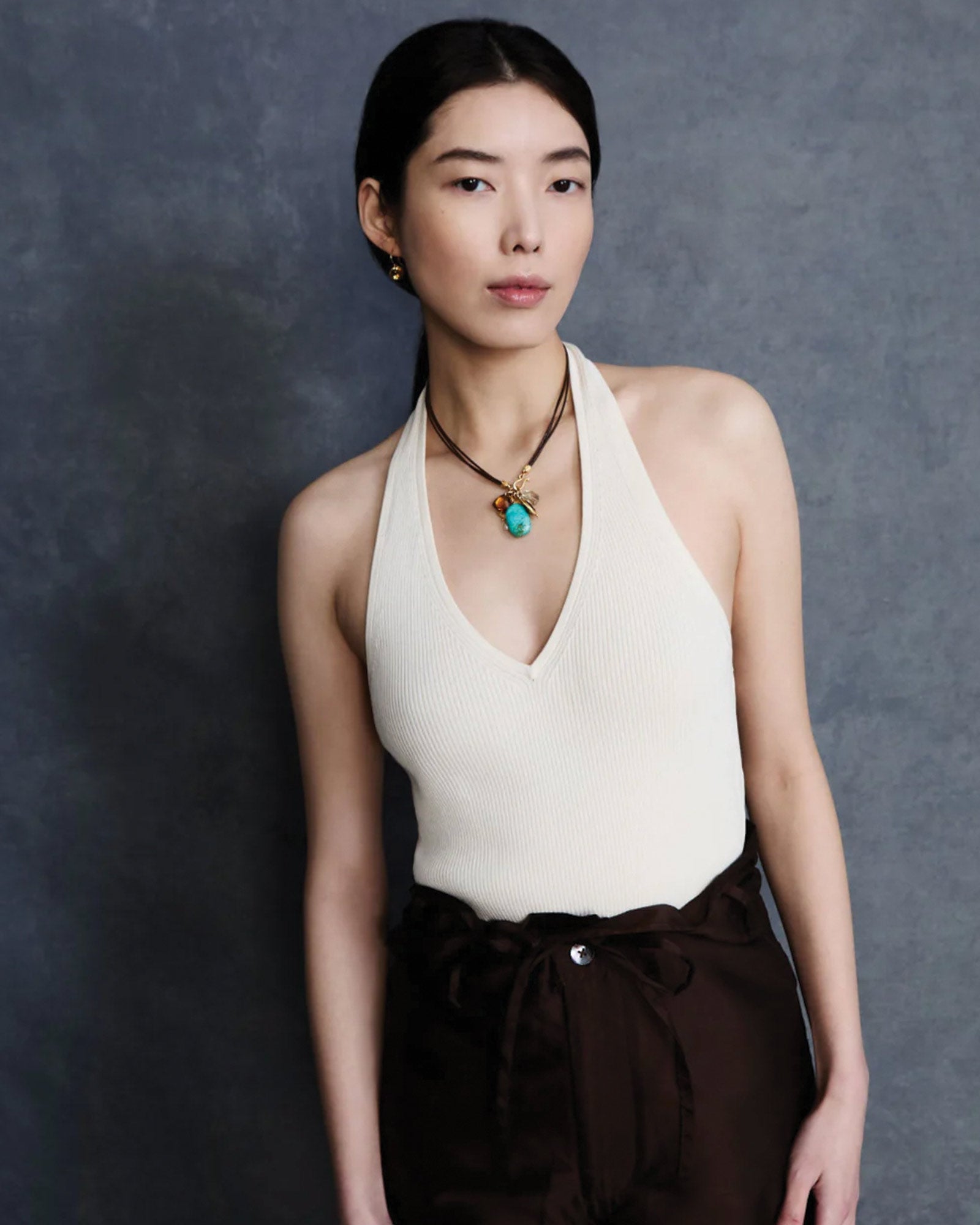 Chan Luu-Traveler Leather Charm Necklace Turquoise-Necklaces-Blue Ruby Jewellery-Vancouver Canada