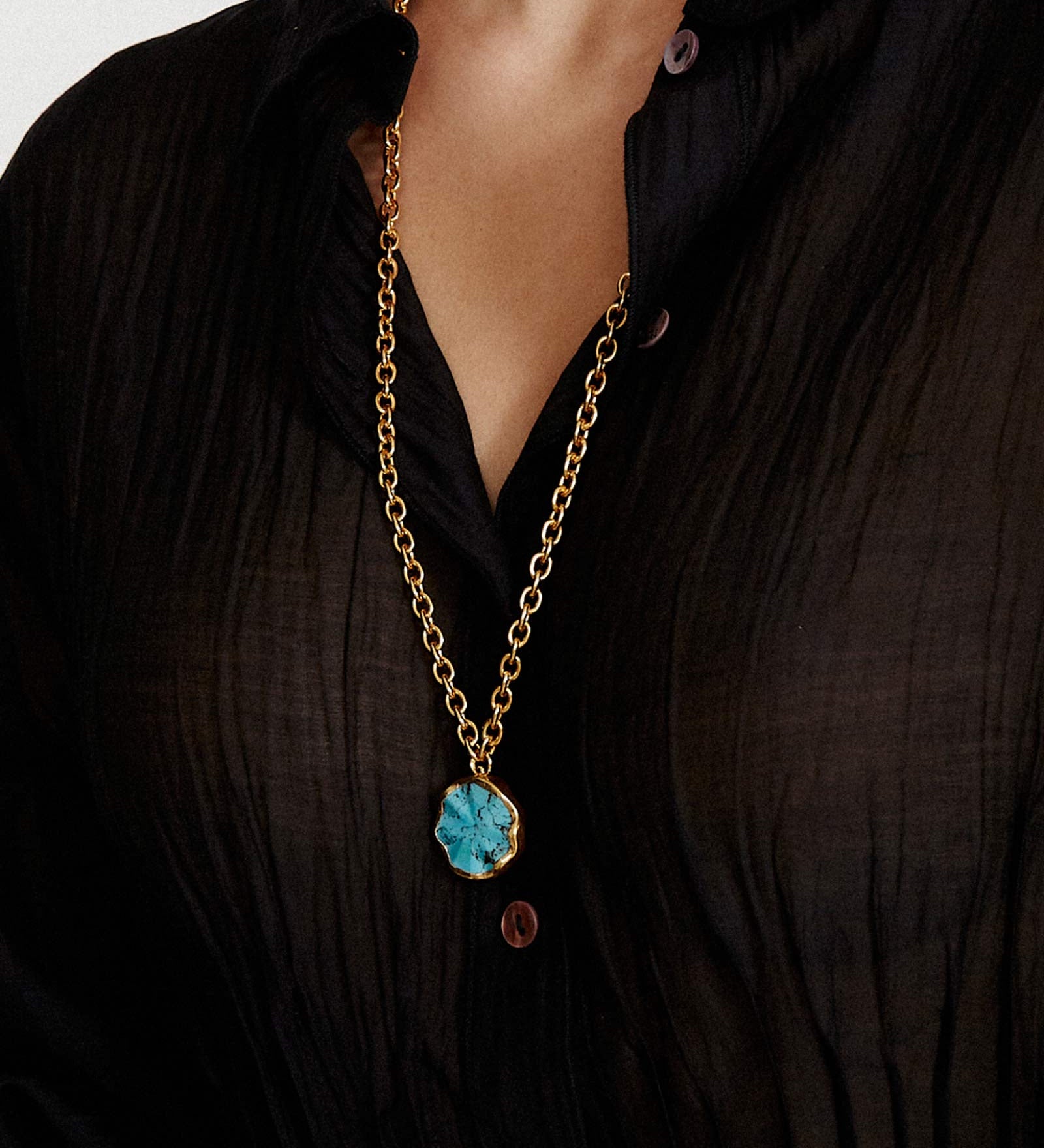 Catalina Necklace 18k Gold Plated, Turquoise