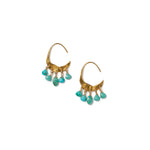 Crescent Turquoise Hoop Earrings 18k Gold Vermeil, Turquoise