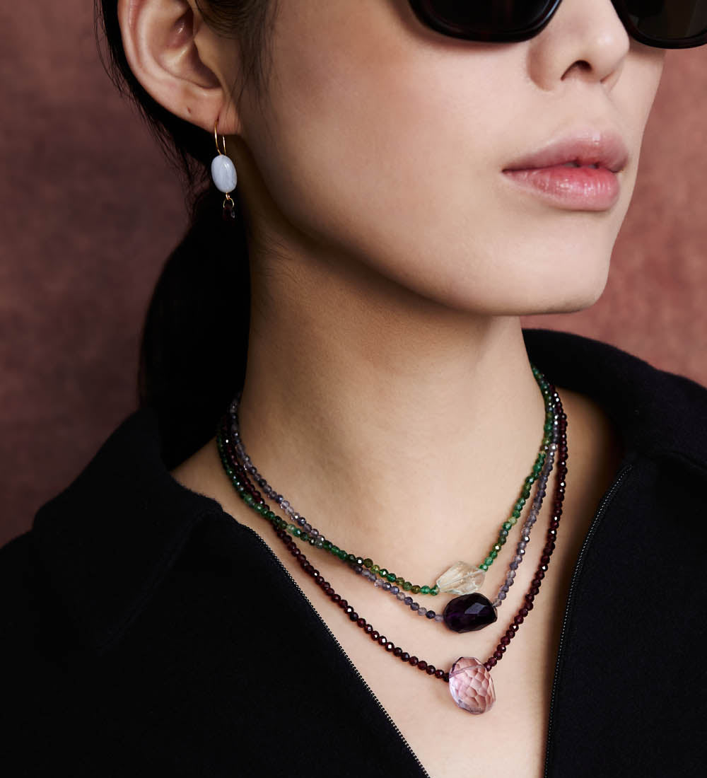 Chan Luu-Faceted Stone Necklace-Necklaces-Blue Ruby Jewellery-Vancouver Canada