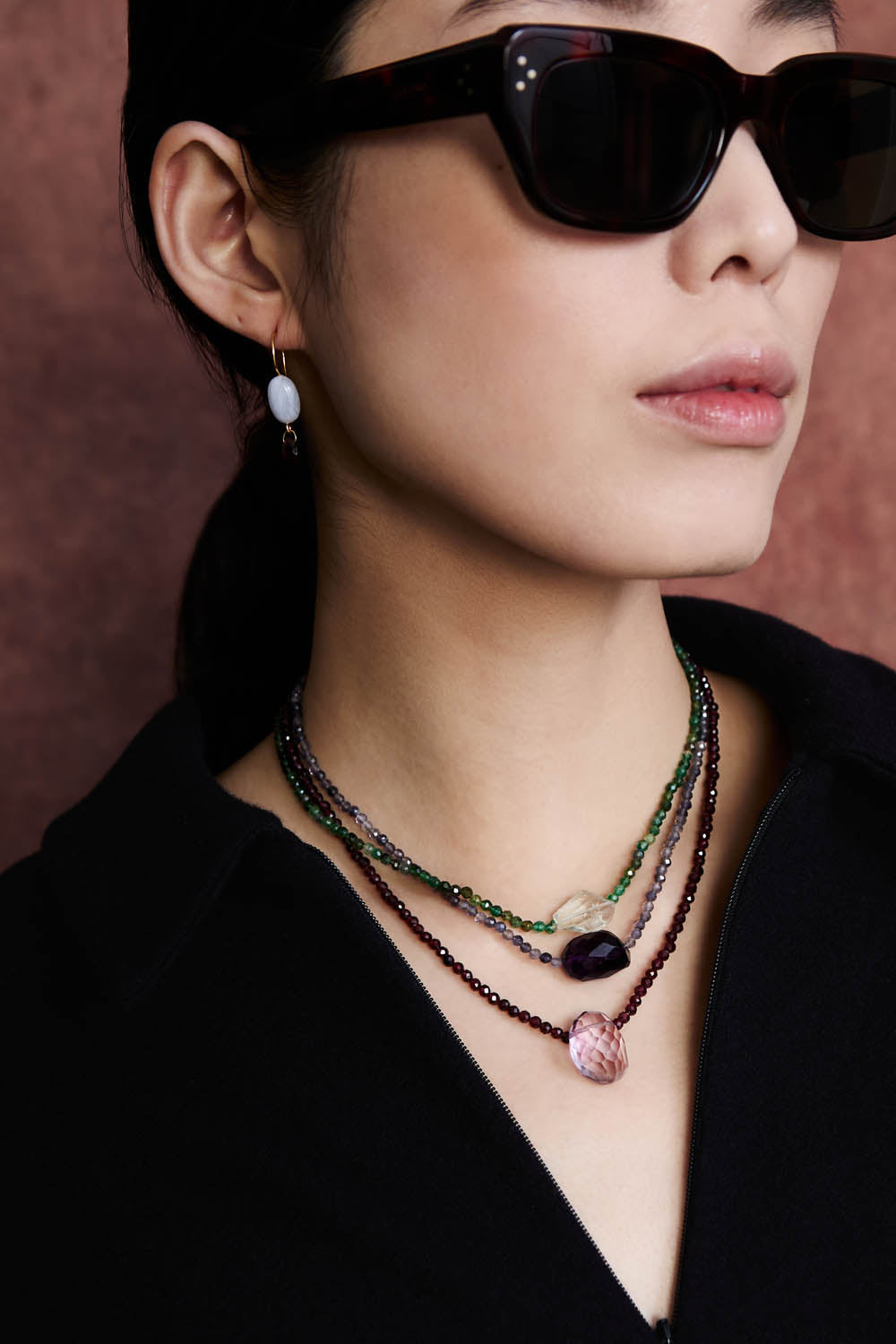 Chan Luu-Faceted Stone Necklace-Necklaces-Blue Ruby Jewellery-Vancouver Canada