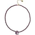 Faceted Stone Necklace Sterling Silver,  Amethyst, Garnet