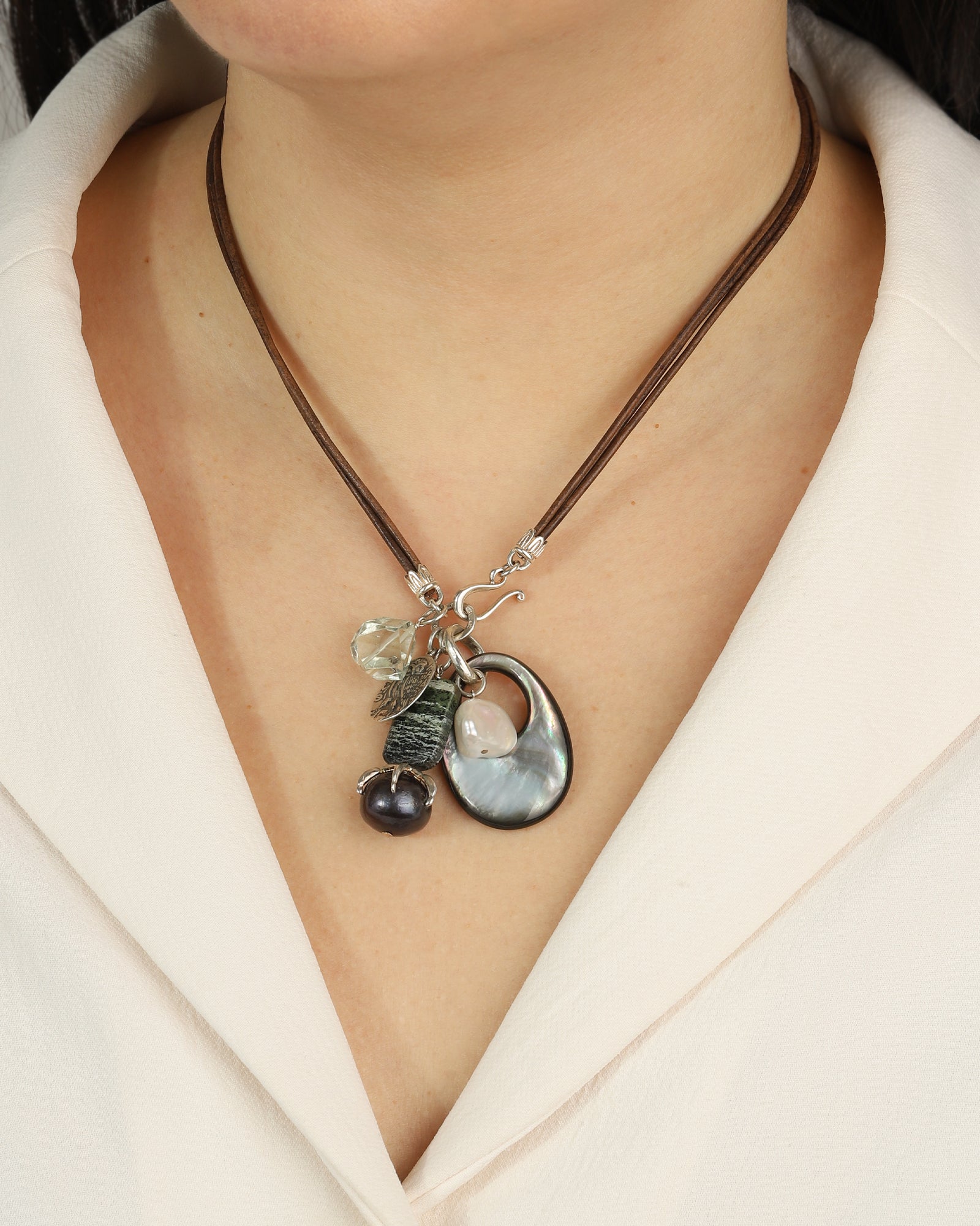 Chan Luu-Narcissus Charm Necklace-Necklaces-Blue Ruby Jewellery-Vancouver Canada