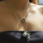 Chan Luu-Bezel Rectangle Stone Necklace-Necklaces-Blue Ruby Jewellery-Vancouver Canada