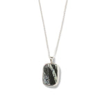 Bezel Rectangle Stone Necklace Sterling Silver, Jasper