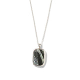 Bezel Rectangle Stone Necklace Sterling Silver, Jasper