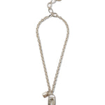 Lock + Key Necklace Silver Plated, Labradorite