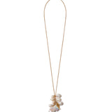 Pearl Cluster and Fish Charm Necklace 18k Gold Vermeil, Freshwater Pearl