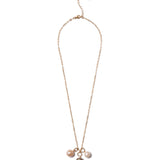 Three Pearl Charm Necklace 18k Gold Vermeil, Assorted Pearls