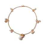 Pearl Station Collar 18k Gold Plated, Assorted Pearls