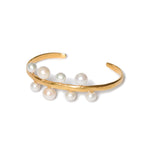 Eight Pearl Cuff 18k Gold Plated,  Freshwater Pearl