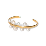 Eight Pearl Cuff 18k Gold Plated,  Freshwater Pearl