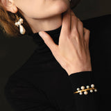 Eight Pearl Cuff 18k Gold Plated,  Freshwater Pearl