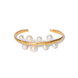 Eight Pearl Cuff 18k Gold Plated,  Freshwater Pearl