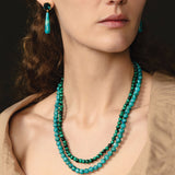 Crystal Teardop Stone Stud 18k Gold Vermeil, Turquoise, Crystal