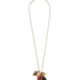 Elephant Charm Necklace 18k Gold Vermeil, Labradorite, Hypersthene, Whiskey Quartz