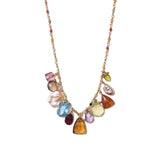 Mixed Stone & Crystal Necklace 18k Gold Vermeil, Quartz, Crystal, Amethyst