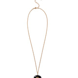 East-West Stone with Inlay Necklace 18k Gold Vermeil, Onyx, Citrine