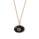 East-West Stone with Inlay Necklace 18k Gold Vermeil, Onyx, Citrine
