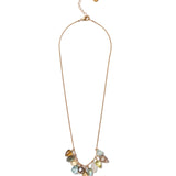 Mix Stone Drop Charm Necklace 18k Gold Vermeil, Labradorite, Citrine