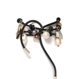 Triple Wrap Bracelet | Black Sterling Silver, Freshwater Pearl, Abalone