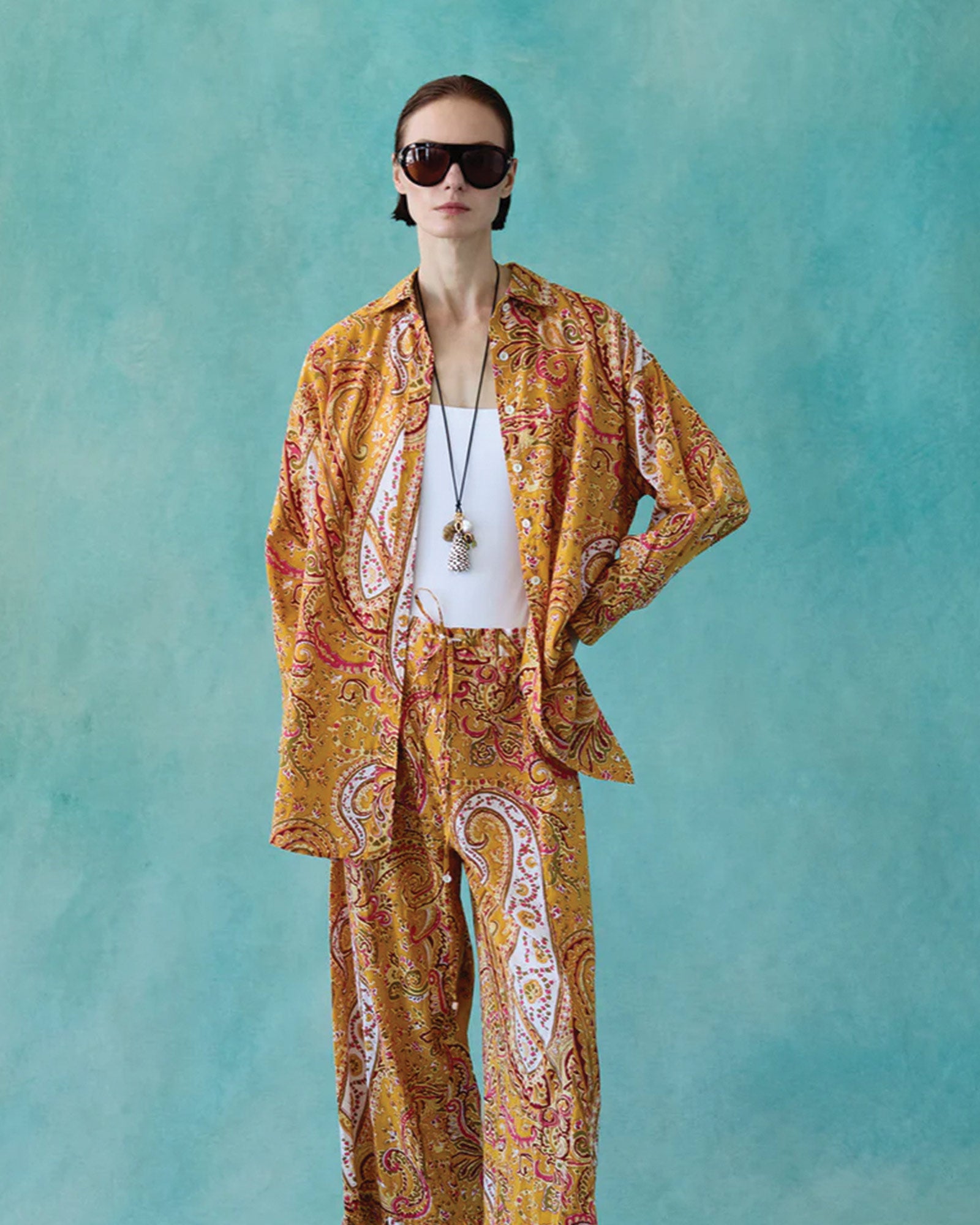 Manon Charm Necklace Multi 18k Gold Plated, Rutilated Quartz, Roman Glass