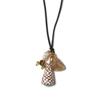 Manon Charm Necklace Multi 18k Gold Plated, Rutilated Quartz, Roman Glass