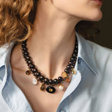 Lark Necklace Peacock Pearl 18k Gold Vermeil, Freshwater Pearl, Citrine