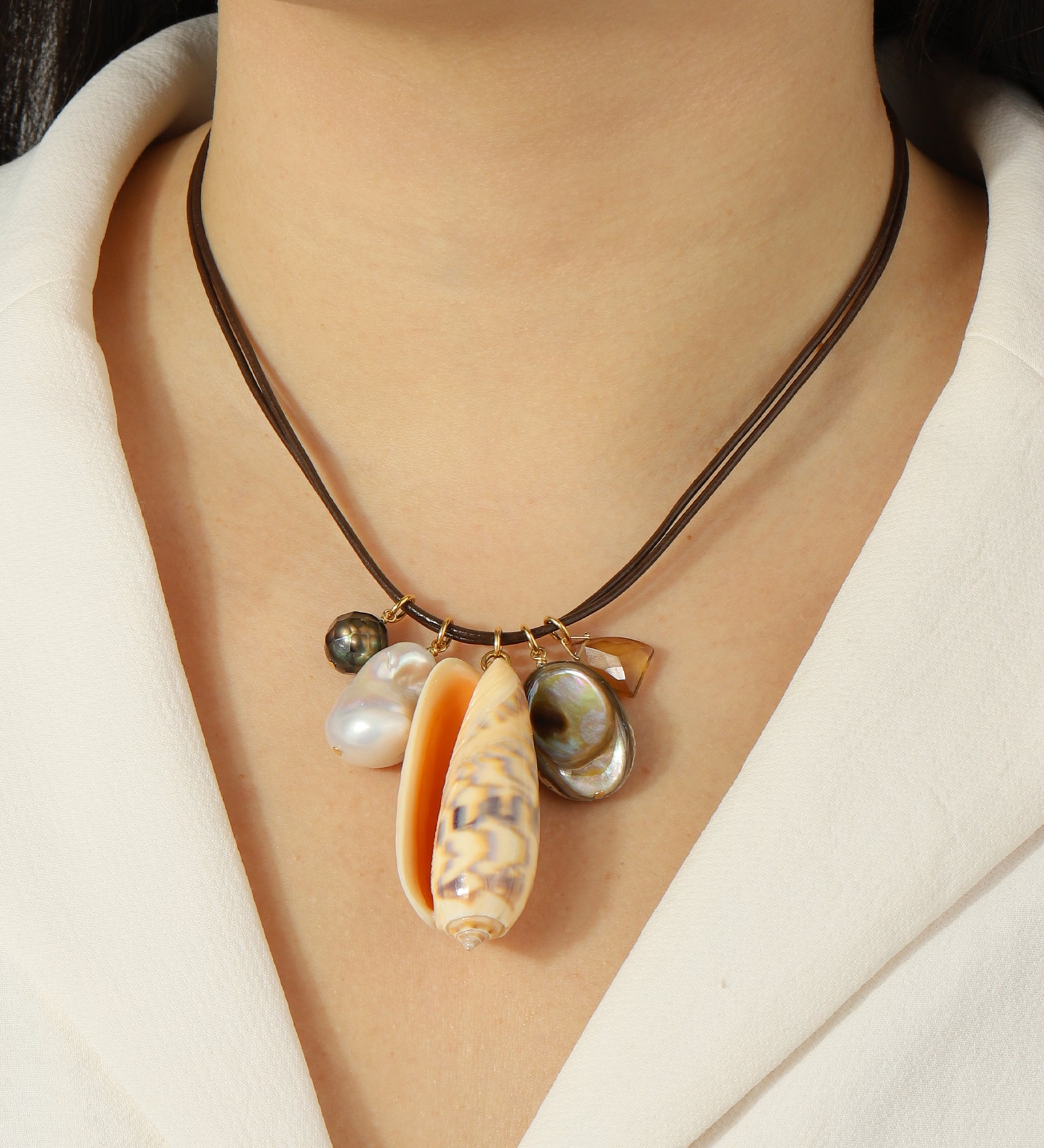 Chan Luu-Double Strand Charm Necklace-Necklaces-Blue Ruby Jewellery-Vancouver Canada