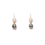 Double Pearl Drop Hook Earring s 18k Gold Vermei, Freshwater Pearl