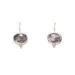 Bezel Set Rutilated Quartz Earrings Sterling Silver, Black Rutilated Quartz