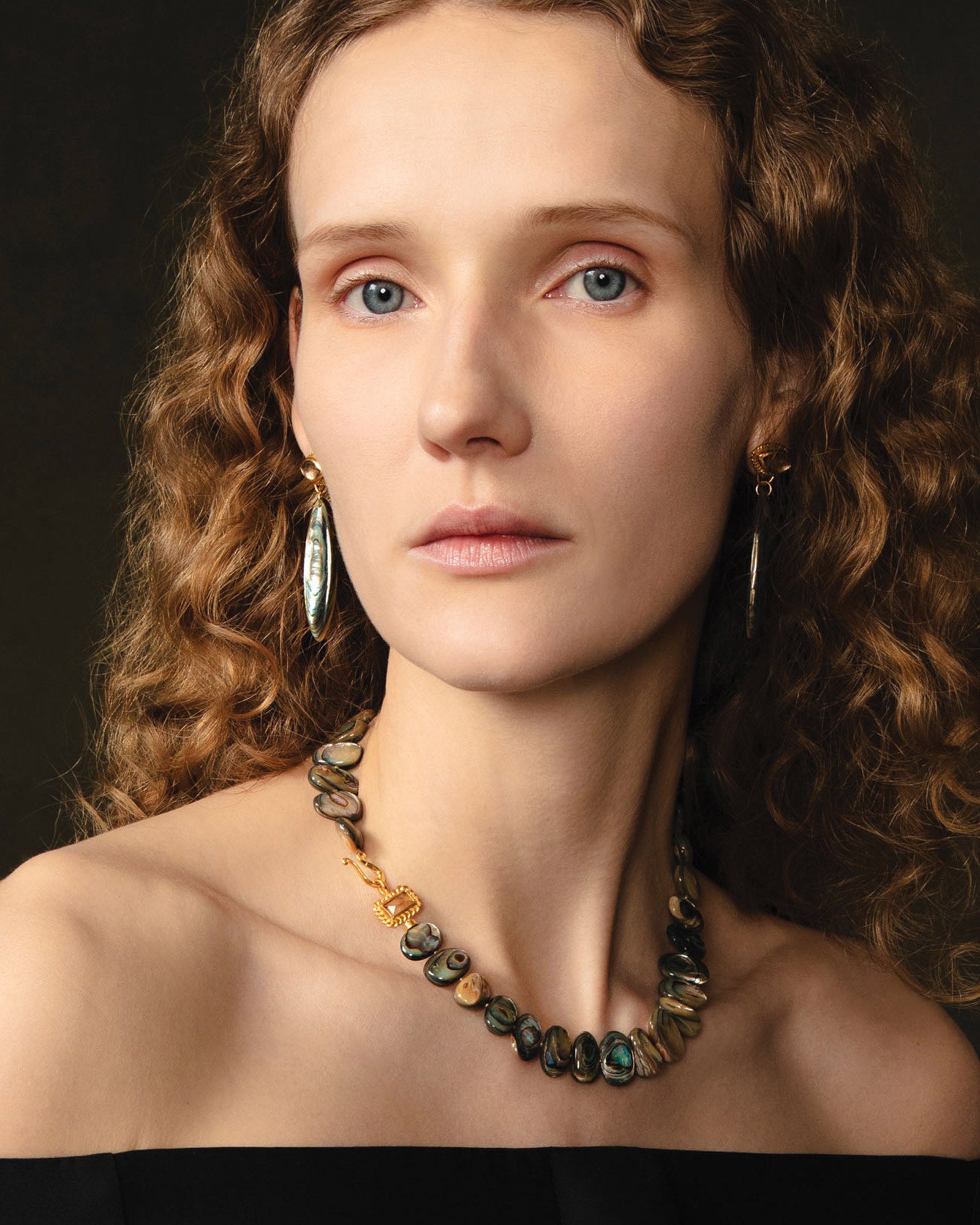 Abalone Collar 18k Gold Vermeil, Abalone, Citrine