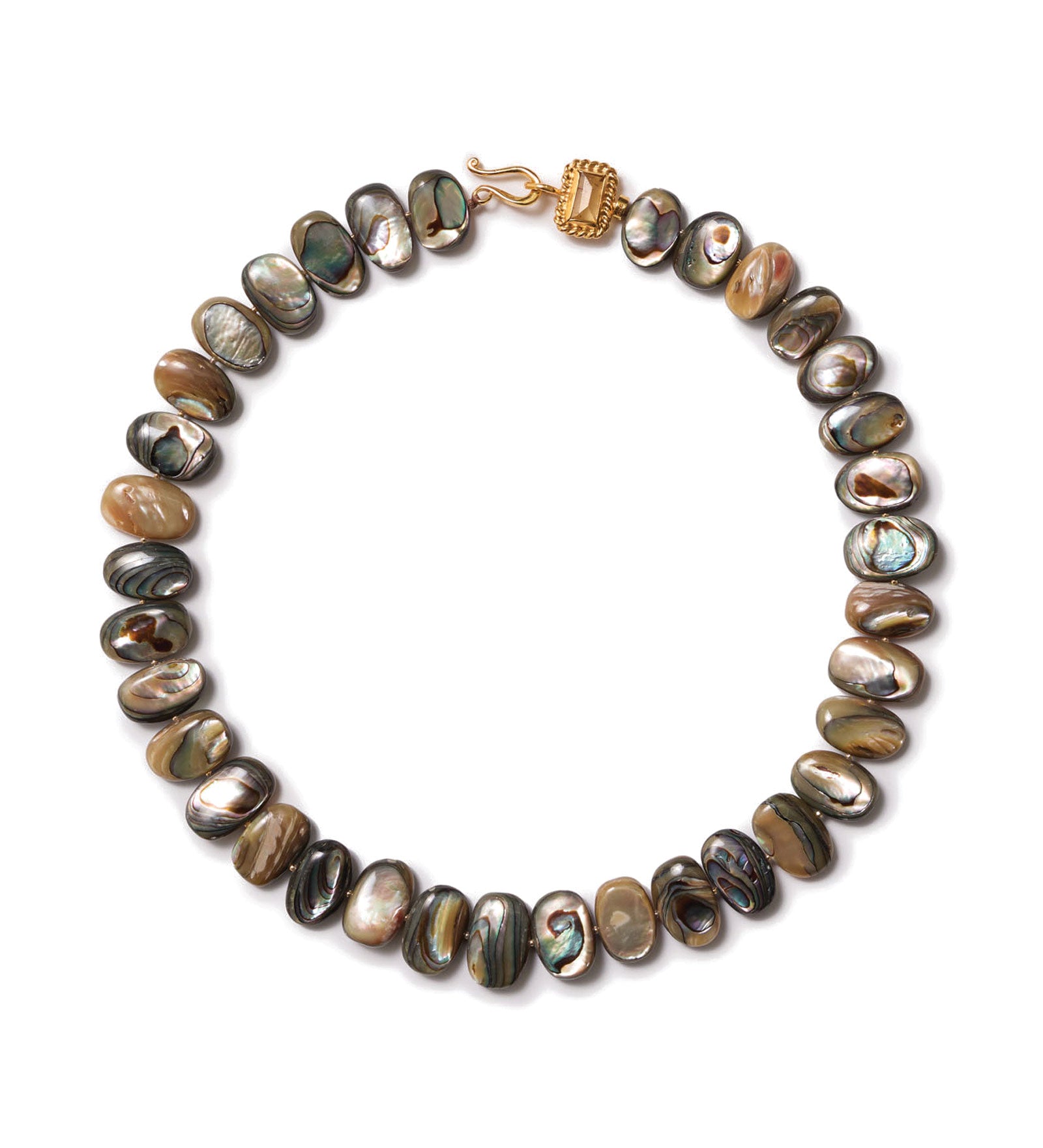 Abalone Collar 18k Gold Vermeil, Abalone, Citrine