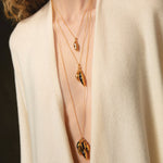 Two Charm Peapod Necklace 18k Gold Plated, Freshwater Pearls