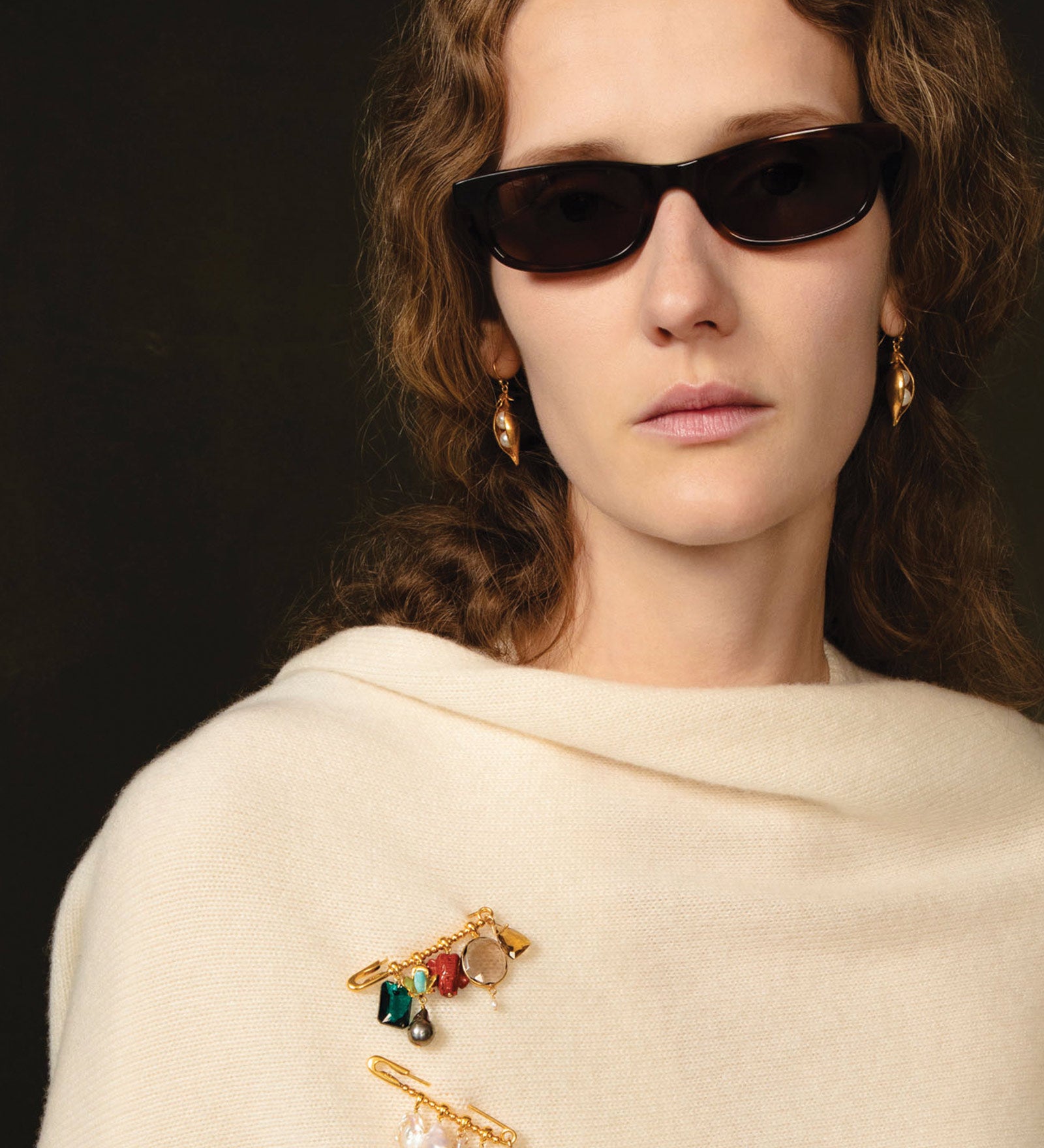 Two Charm Peapod Earrings 18k Gold Plated, Freshwater Pearls