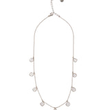 Moissanite Bezel Charm Necklace Sterling Silver, Moissanite