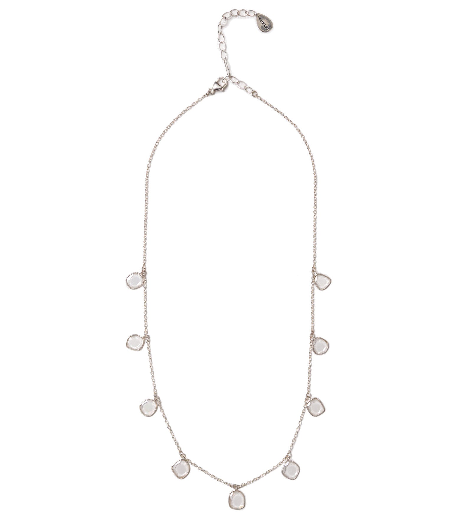 Moissanite Bezel Charm Necklace Sterling Silver, Moissanite