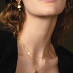 Moissanite Bezel Charm Necklace 18k Gold Vermeil, Moissanite