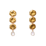 Mosissanite Coin Drop Earrings 18k Gold Vermeil, Moissanite