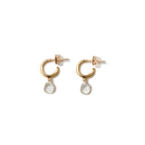 Moissanite Drop Huggie 18k Gold Vermeil, Moissanite