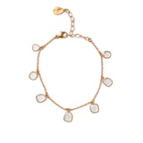 Moissanite Bezel Charm Bracelet 18k Gold Vermeil, Moissanite