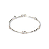 Oval Cut Out Bangle Silver Plated