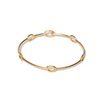 Oval Cut Out Bangle 18k Gold Plated