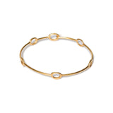 Oval Cut Out Bangle 18k Gold Plated