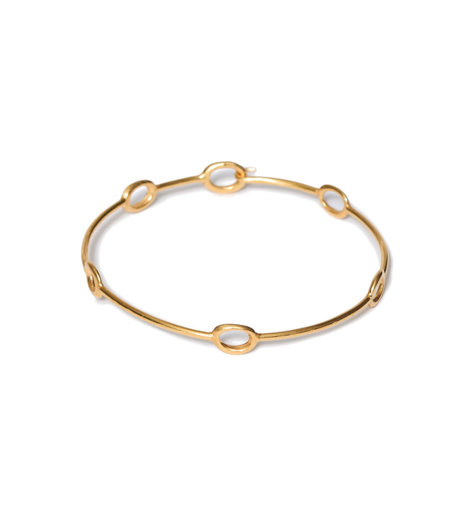 Oval Cut Out Bangle 18k Gold Plated
