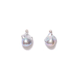 Baroque Pearl & Diamond Stud Sterling Silver, Pearl, Diamond