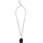 Slice Necklace 18k Gold Vermeil, Black Glass