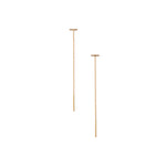 Gold Bar Chain Thread Earrings 18k Gold Vermeil