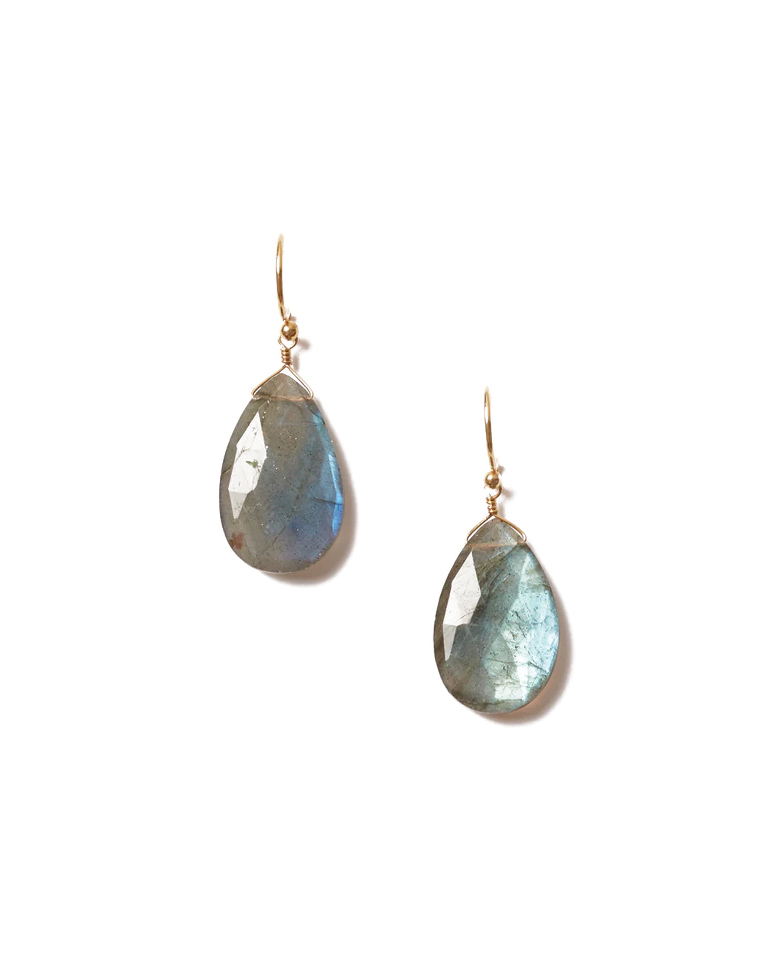 Yasmine Earrings 18k Gold Vermeil, Labradorite